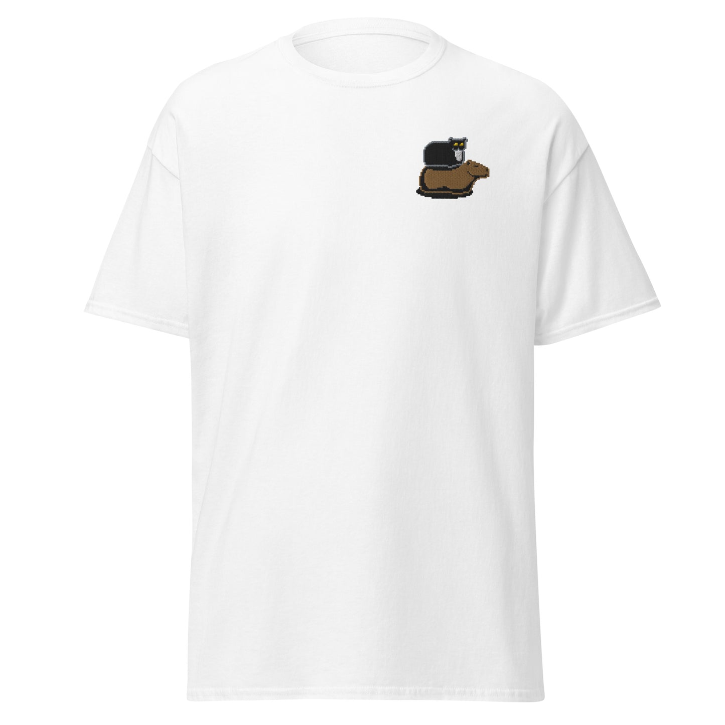 Men's Classic Tee (Pixel Cat & Capy Embroidered)
