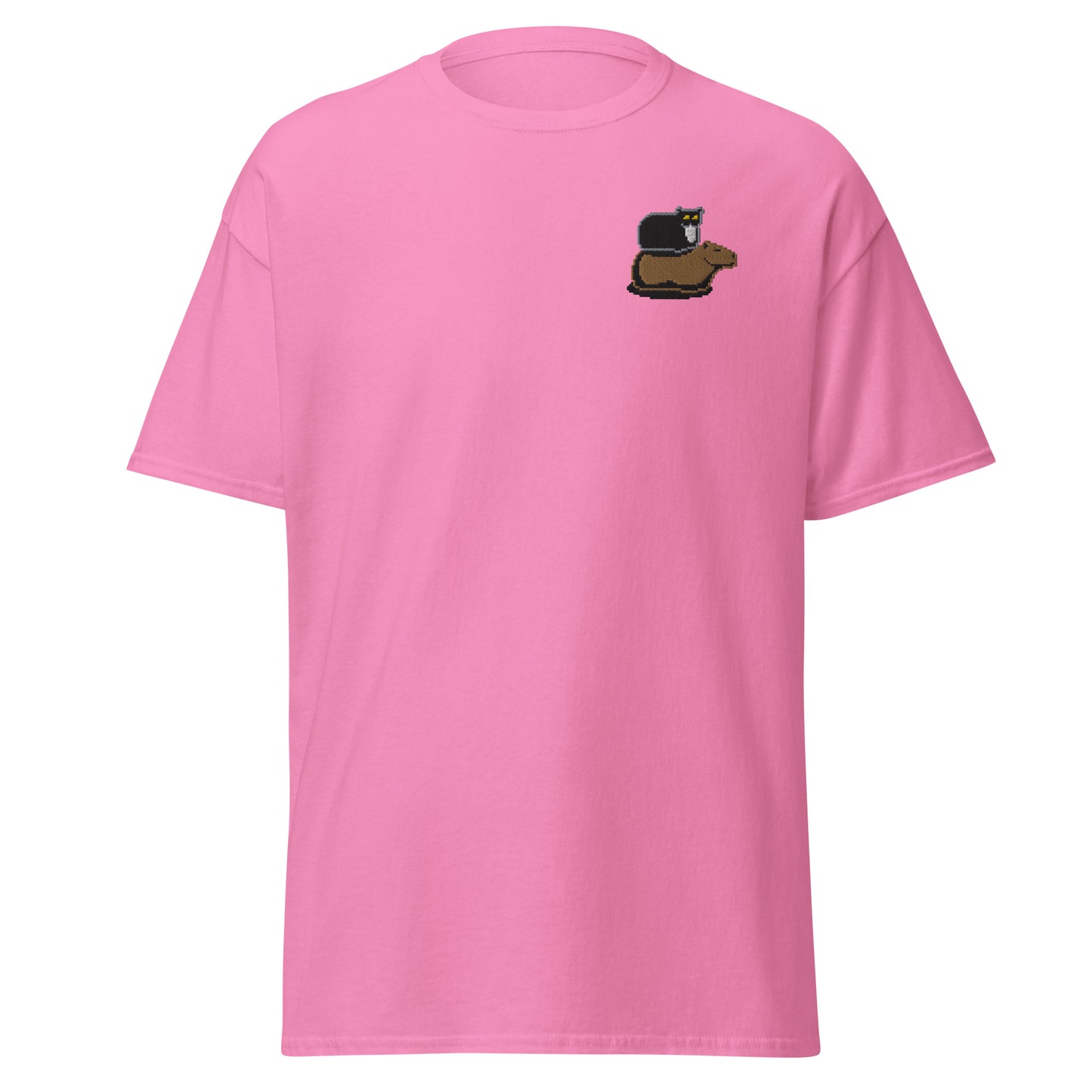 Men's Classic Tee (Pixel Cat & Capy Embroidered)