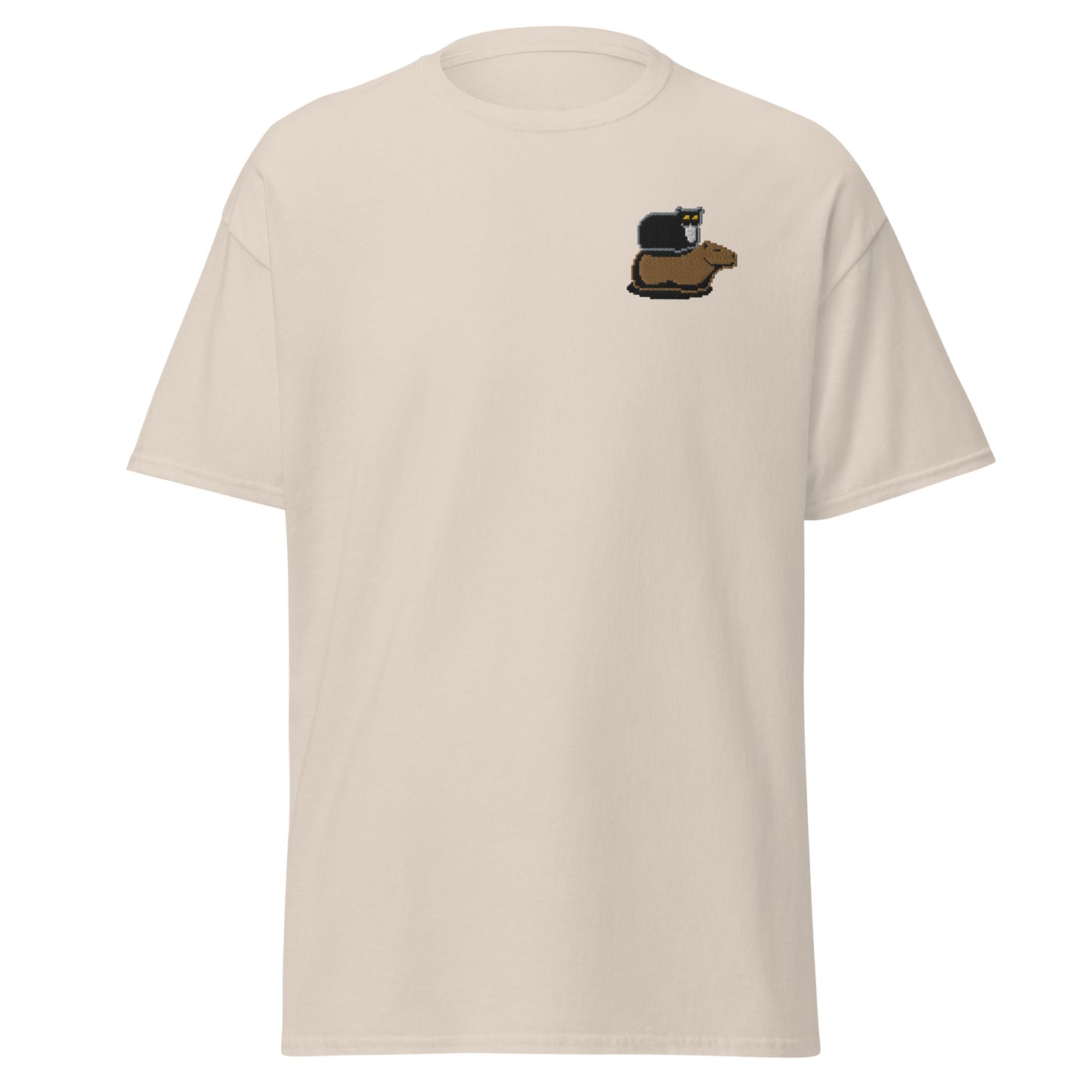 Men's Classic Tee (Pixel Cat & Capy Embroidered)