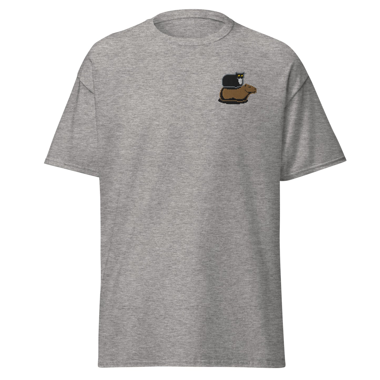 Men's Classic Tee (Pixel Cat & Capy Embroidered)