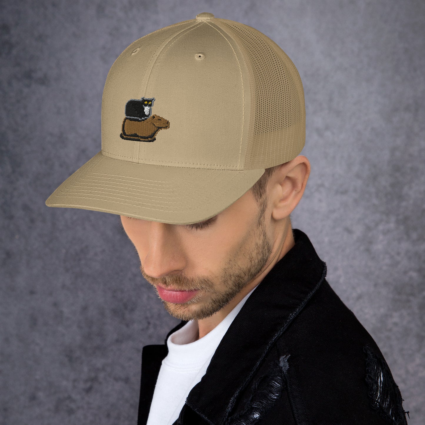 Trucker Cap (Pixel Cat & Capy Embroidered)