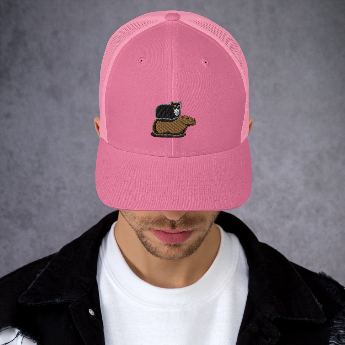 Trucker Cap (Pixel Cat & Capy Embroidered)