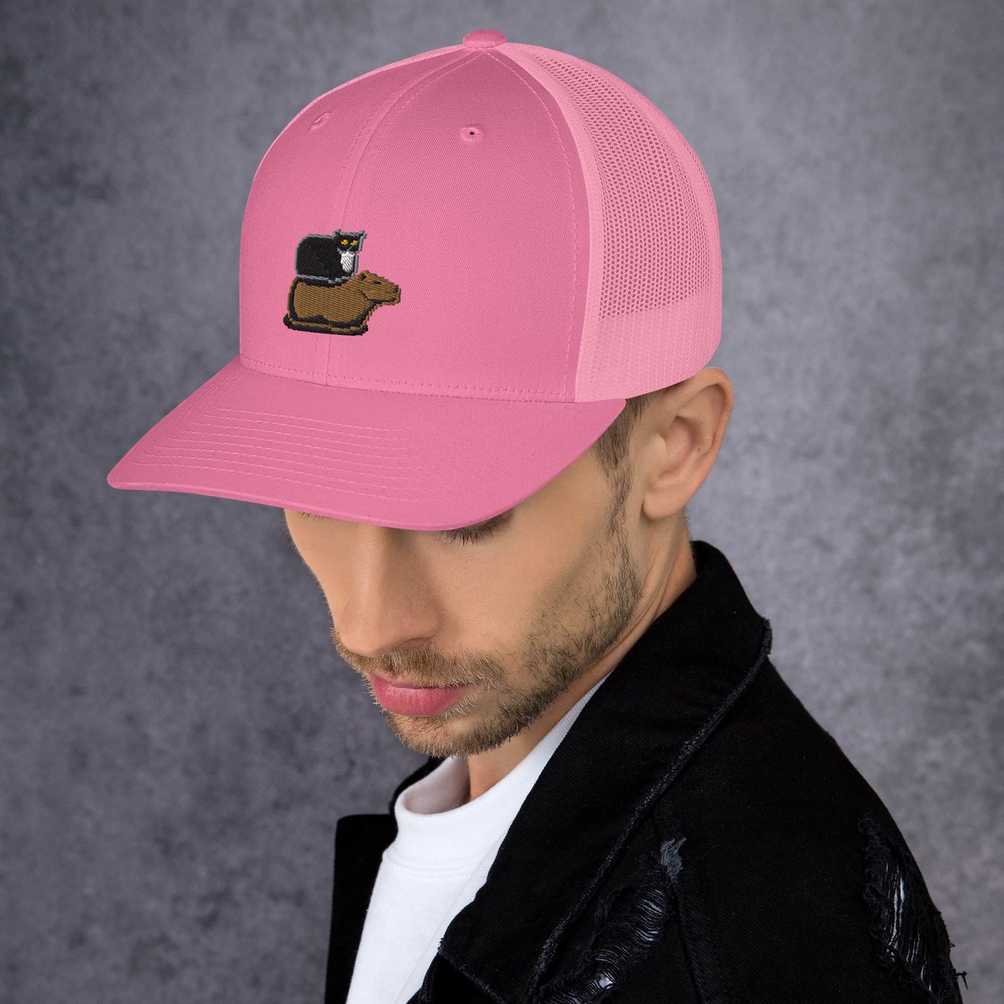 Trucker Cap (Pixel Cat & Capy Embroidered)