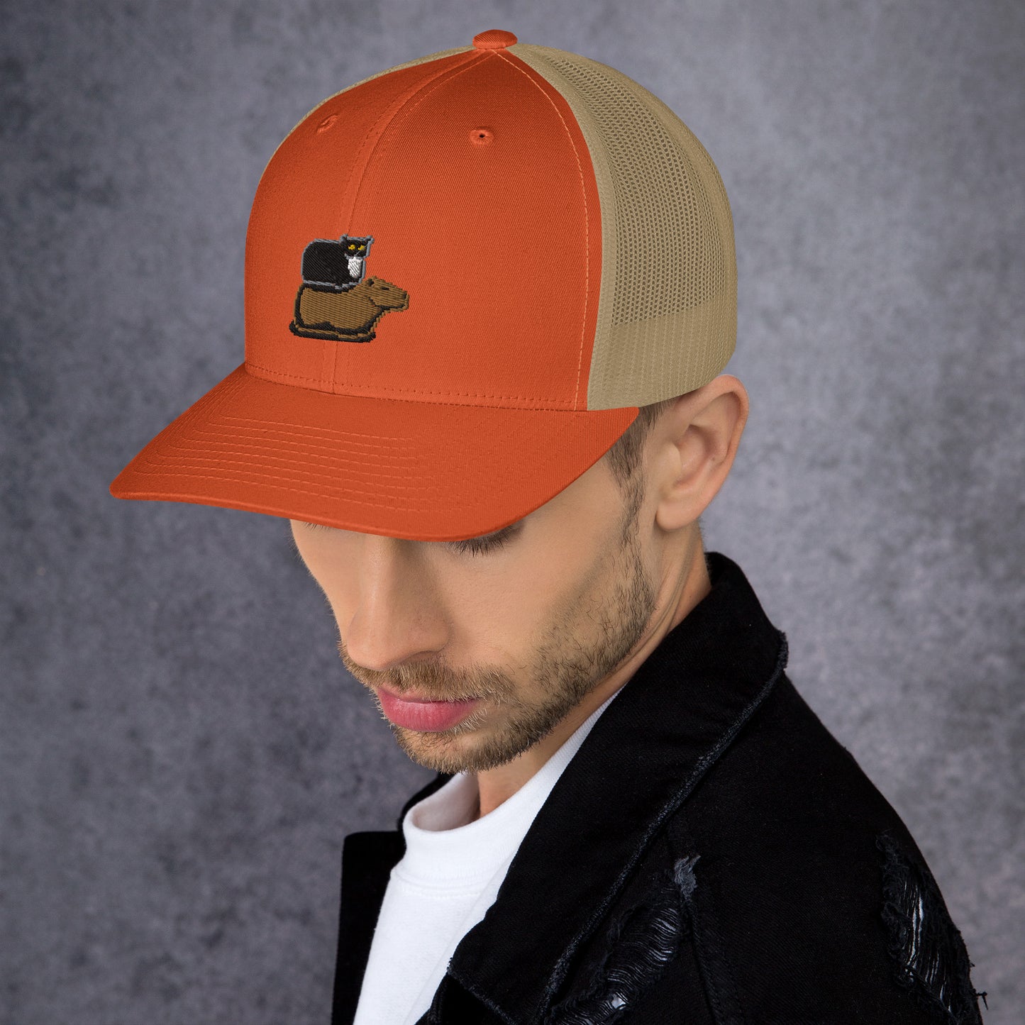Trucker Cap (Pixel Cat & Capy Embroidered)