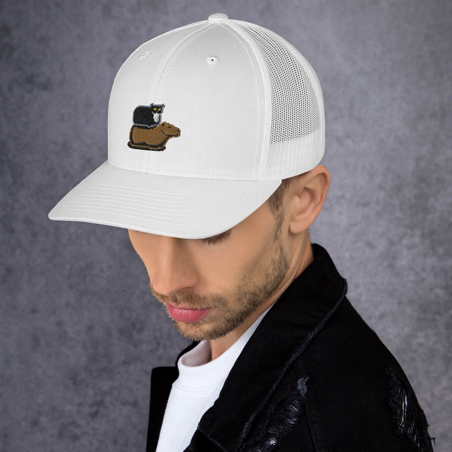 Trucker Cap (Pixel Cat & Capy Embroidered)