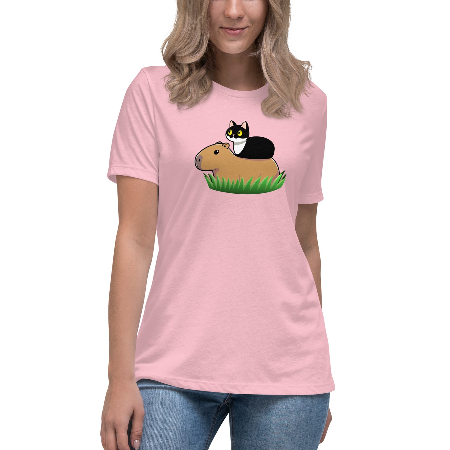 Toon Cat and Capy Women's Relaxed T-Shirt