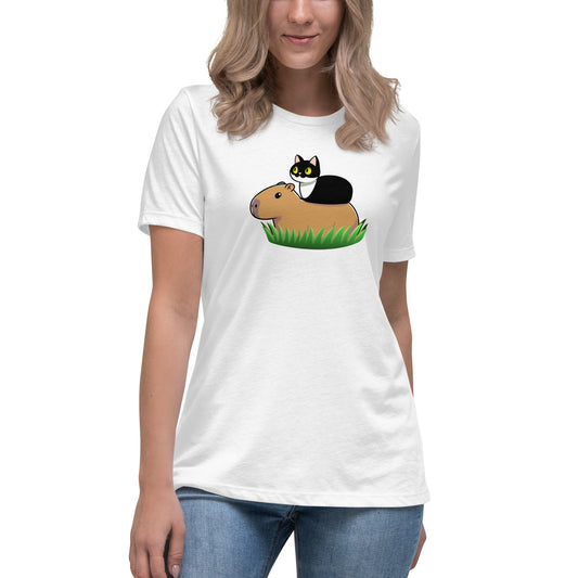 Toon Cat and Capy Women's Relaxed T-Shirt